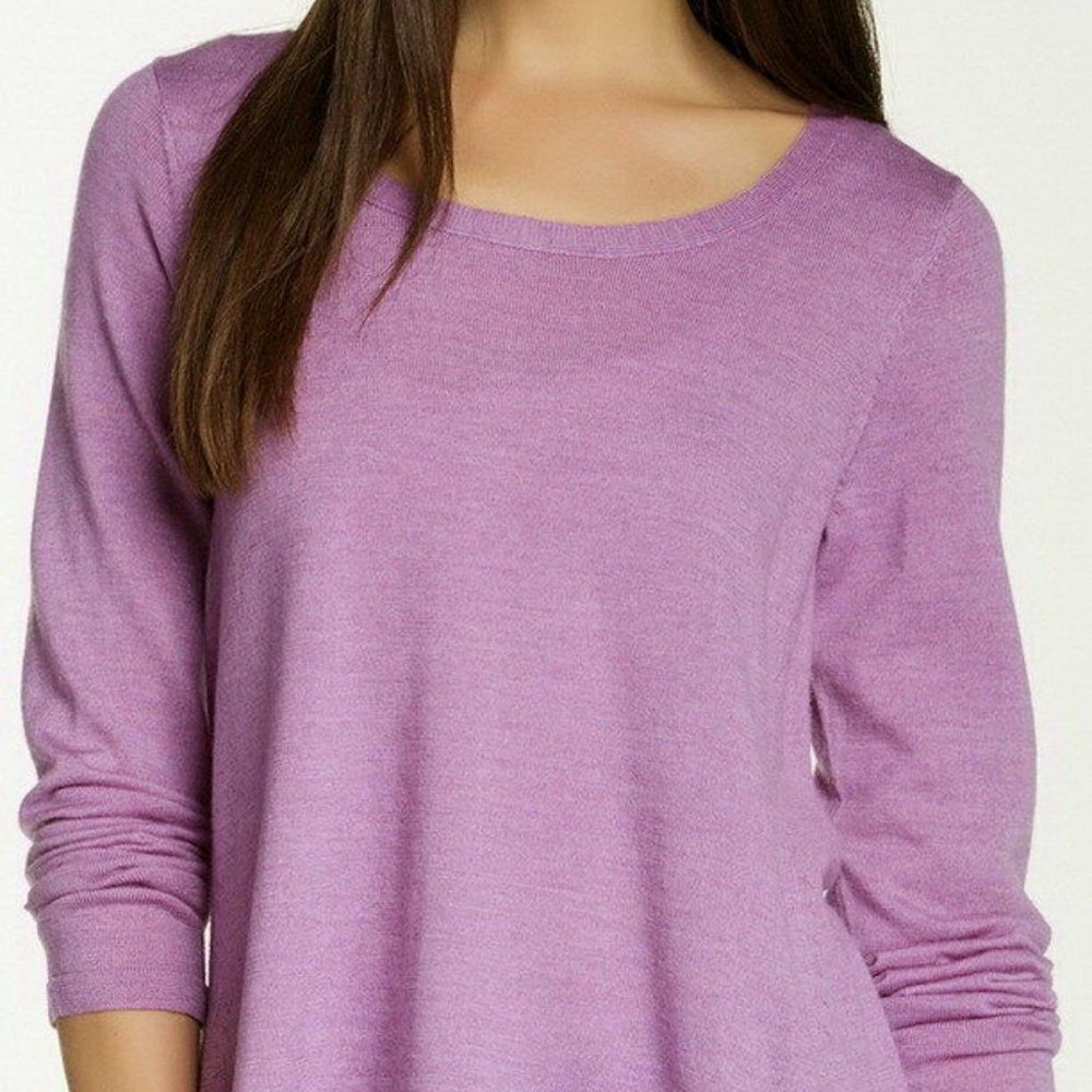 Eileen Fisher Hyacinth Merino Wool Scoop Neck Sweater